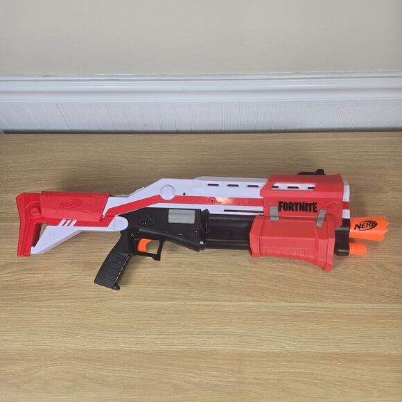 NERF Fortnite Bossmerg-12 Tactical Shotgun Dart Blaster with Scope! - Picture 1 of 5